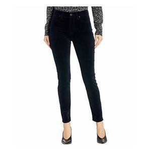 Hudson 25 26 Barbara Ankle Skinny Midnight Navy Blue Velvet Jeans 4 2 high waist